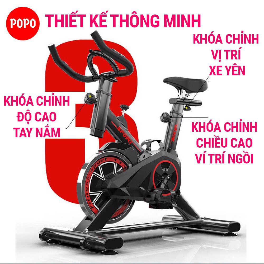 Xe đạp tập thể dục tại nhà Air Bike POPO máy đạp xe đạp tập gym nhiều tính năng SPORTY