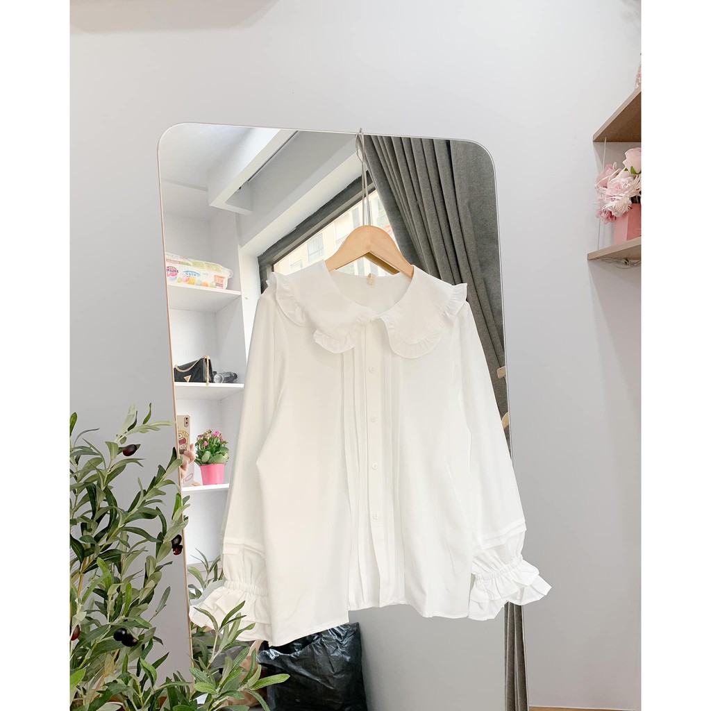 Áo sơ mi nữ FREESHIP Áo Sơ Mi bèo cổ ly điệu đà lịch sự Juka Shop