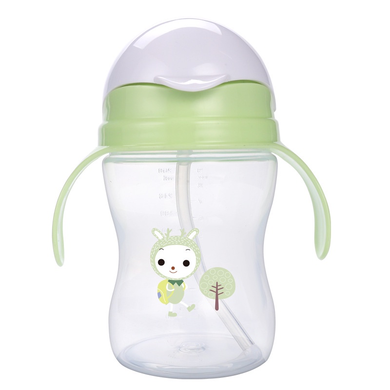 Cốc Đựng Nước 260ML Nắp Lật Có Ống Hút Và Tay Cầm Sáng Tạo Chống Rơi Cho Bé Và Mẹ Bỉm Sữa