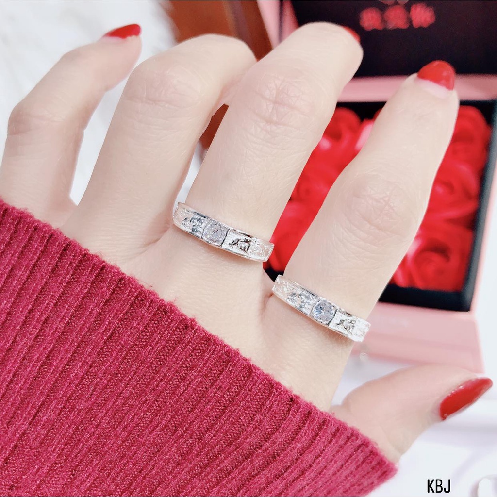 Nhẫn đôi bạc nam nữ bạc ta xịn không xỉn màu, nhẫn cặp tình yêu - Mã TSJC31