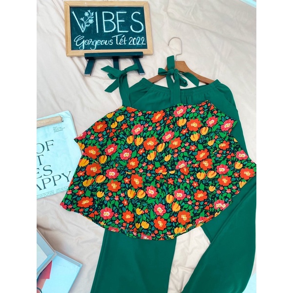 VIBES Đồ Bộ 2 Dây Mặc Nhà Jolie 2L Long Set