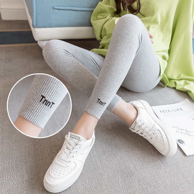 Quần Legging Nâng Mông Họa Tiết Kẻ Sọc Cao Cấp H4477 Cho Phụ Nữ Mang Thai