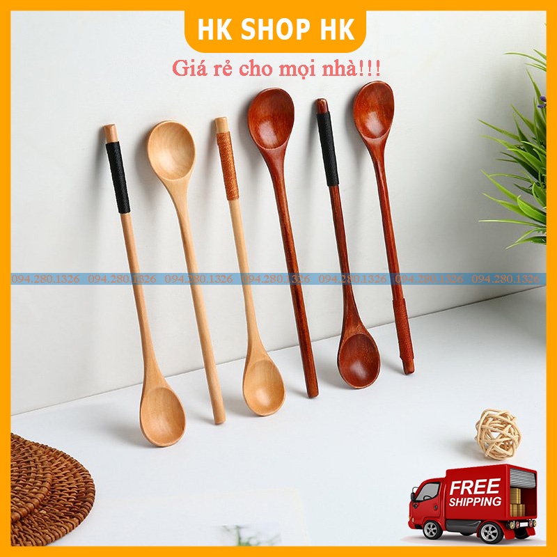 Thìa muỗng gỗ cán dài lấy cafe, lấy saffron, múc mật ong đa năng, tiện dụng