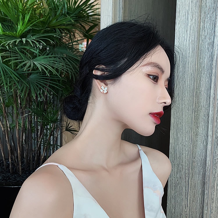 Bông tai hình nơ đính đá lấp lánh thời trang Hàn Quốc mới 2021 dành cho nữ