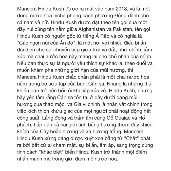 10ml [ Mẫu Thử ] HINDU KUS.H • Eau De Parfum • Nước Hoa MANCERA PARIS | BigBuy360 - bigbuy360.vn