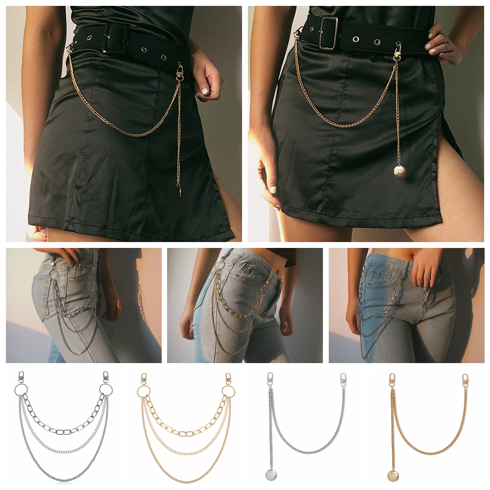 Dây xích 3 lớp đeo thắt lưng quần phong cách hip hop