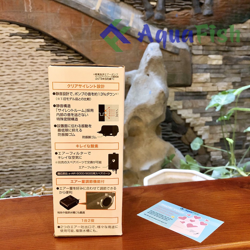 Máy Sủi Khí 2 Vòi GEX E - AIR 6000WB (chạy êm, tặng kèm 2 bộ dây quả sủi)