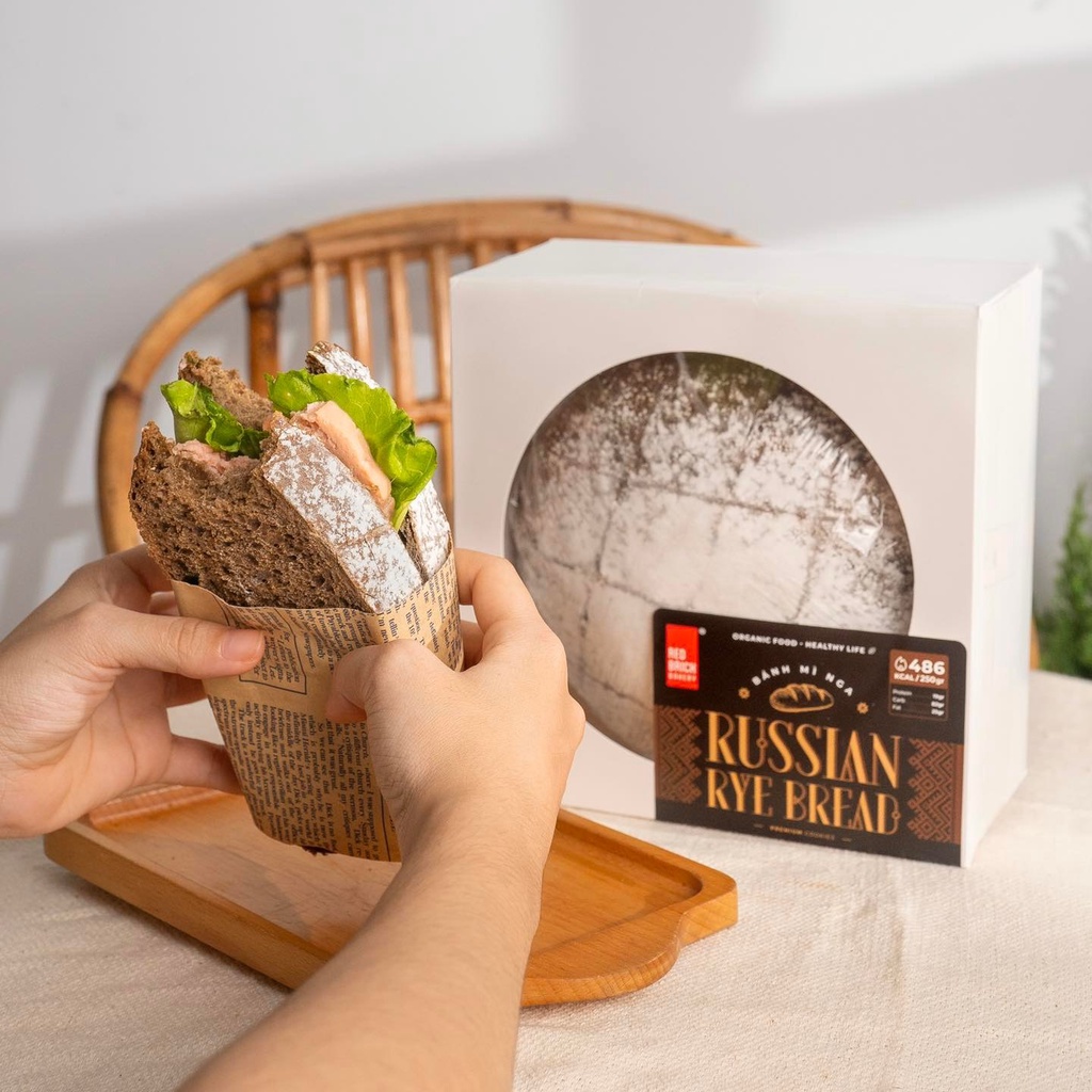 Bánh Mì Nga Lúa Mạch Đen Men Tự Nhiên Chuẩn Eatclean Thương Hiệu Gạch Đỏ Healthy