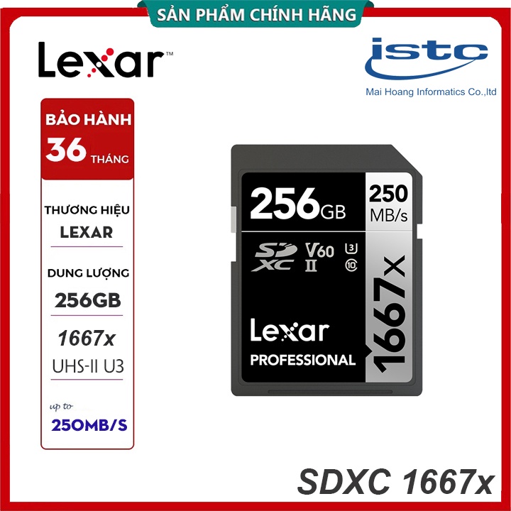 Thẻ nhớ SD LEXAR Cao cấp 1667x SDXC UHS-II U3 V30, 64GB | 128GB | 256GB - Chuyên Máy ảnh, máy quay - Chính hãng