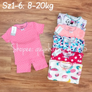 Combo 7 bộ carter cộc tay bé gái