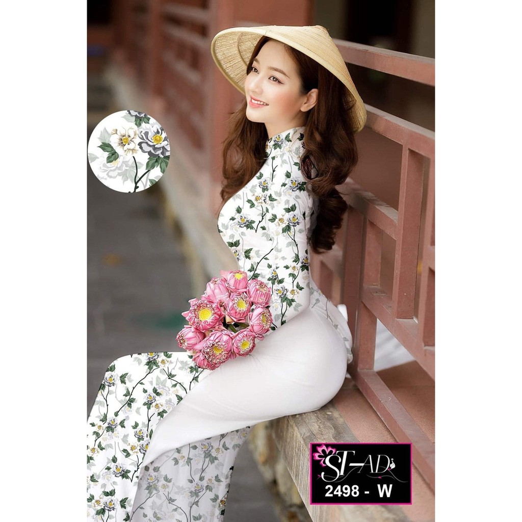 [Freeship đơn từ 0đ] ] Áo dài lụa nhật 👗 FREESHIP 👗 Áo dài chất lụa Nhật in 3d đẹp