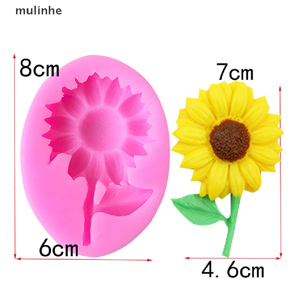 1 Khuôn Silicone Tạo Hình Hoa Hướng Dương Trang Trí Bánh
