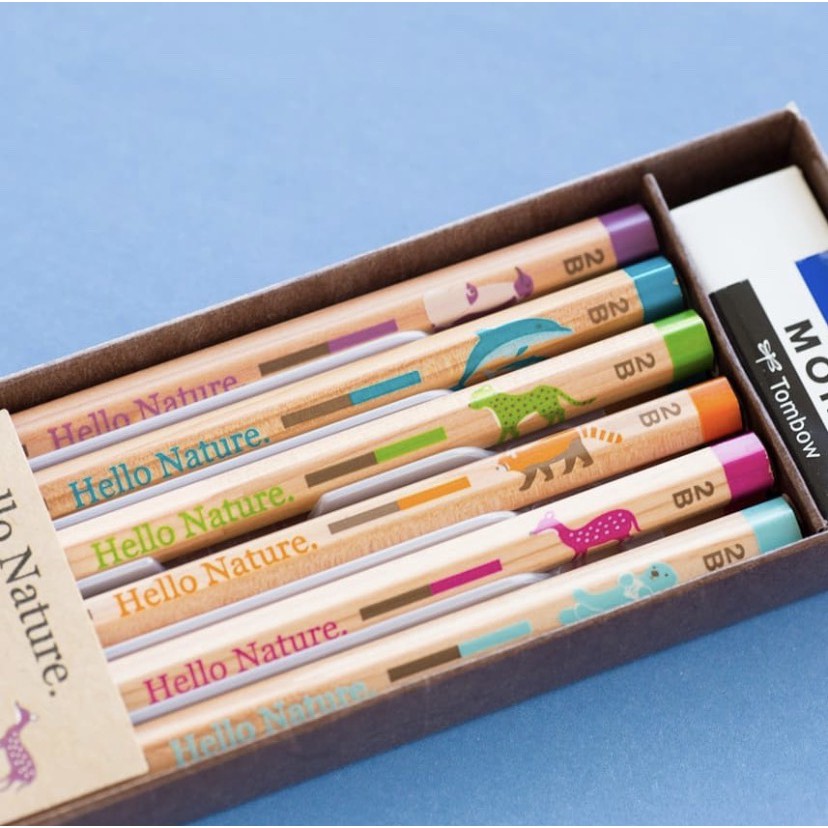 [Tặng Kèm Gôm Tombow] Bộ 2-3 Bút Chì Gỗ Họa Tiết Ippo Tombow Ngòi 2B