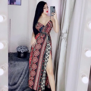 Đầm maxi thổ cẩm cao cấp⛵️