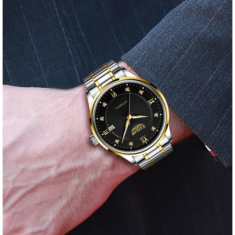 Đồng hồ nam chính hãng KASSAW K822-2 Kính sapphire ,chống xước,Chống nước ,BH 24 tháng,Máy cơ (Automatic) ,dây kim loại