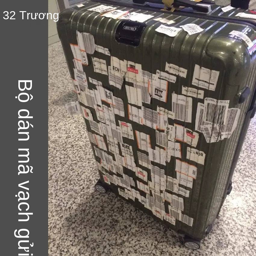 32 miếng vé máy bay mã vạch làm thủ tục lên máy bay tại sân bay, vali hành lý trường hợp xe đẩy nhãn dán sơn chống thấm