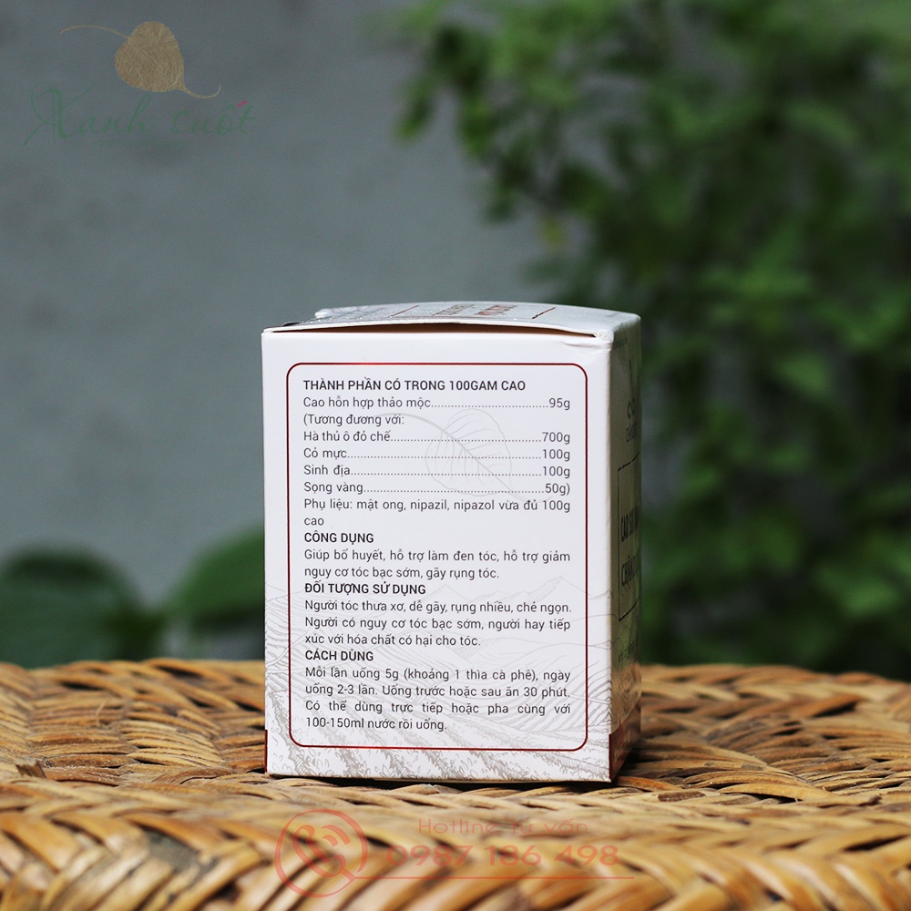 [Chân Dược] Cao Thảo Dược- Sợi Xuân- Cao Hà Thủ Ô Đỏ-Giúp Trẻ Hóa, Đen Tóc, Giảm Gãy Tóc,- Fo-ti/ He Shou Wu [Xanh Suốt]