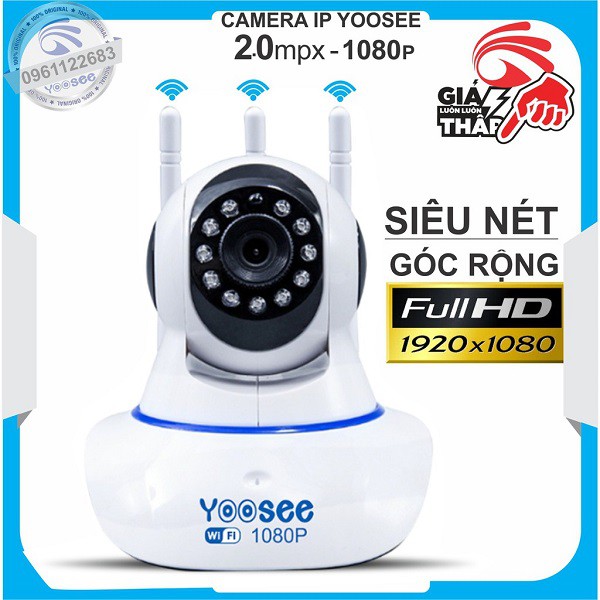 Camera IP YooSee 3 Anten FHD1080P   𝑺𝑰𝑬̂𝑼 𝑵𝑬́𝑻 - 2.0mpx  𝑳𝑶𝑨̣𝑰 1 ( kèm thẻ nhớ 32G)