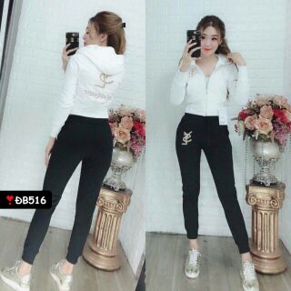Bộ thể thao dây kéo có nón