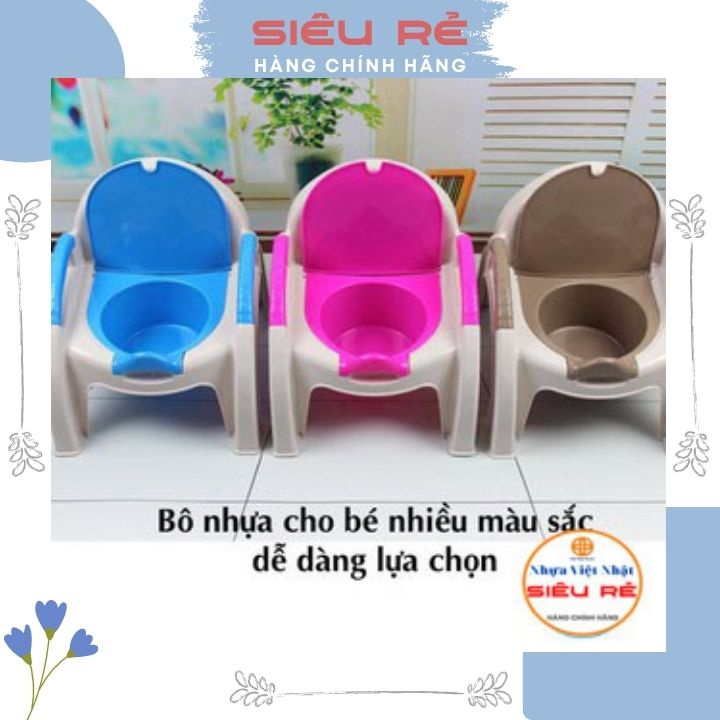 Ghế bô, ghế bô cho bé nhựa Việt Nhật, ?HÀNG CAO CẤP? bô đi vệ sinh cho bé có nắp đậy tay vịn chắc chắn (MS3091)-siêu rẻ