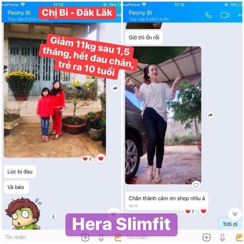 Liệu Trình 2 Hộp Sữa Giảm Cân Hera Slimfit 500gr♥Giảm cân nhanh, giảm cân tại nhà, an toàn