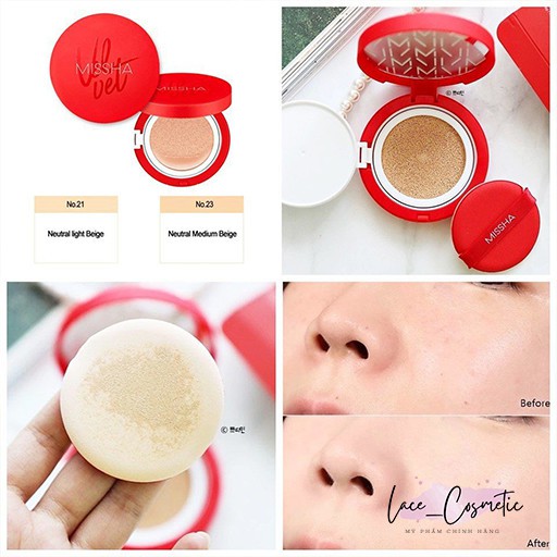 Phấn Nước Che Phủ Missha Velvet Finish Cushion ( Tone 21, Tone 23) - LACE COSMETIC | BigBuy360 - bigbuy360.vn