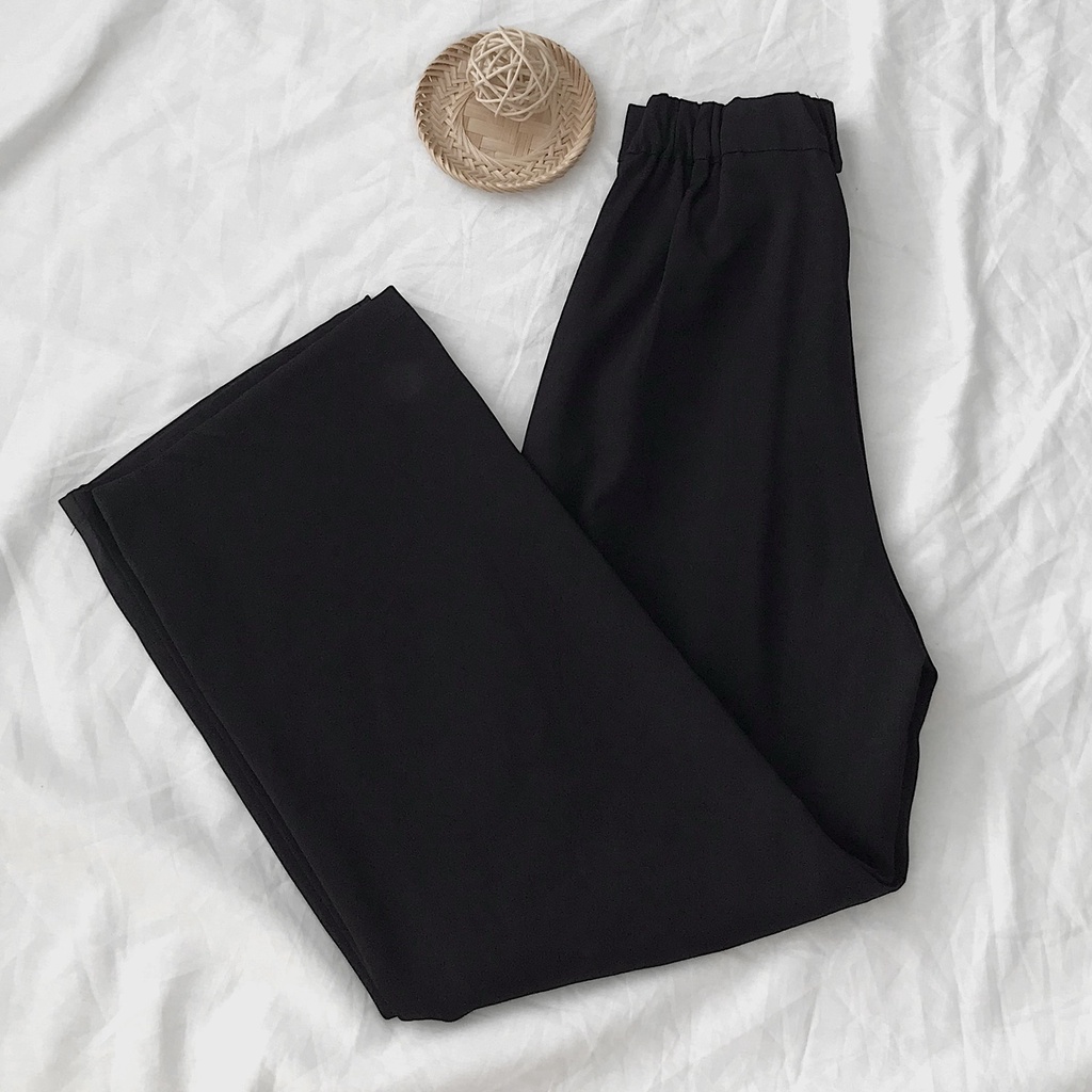 Quần Vải Ống Rộng MKUS Cạp Chun JEM CLOSET Phong Cách Teen Năng Động 3 Màu Be Đen Nâu 2868