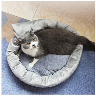 ổ nệm chó mèo tròn sưởi ấm size 8kg (tặng gối nằm )