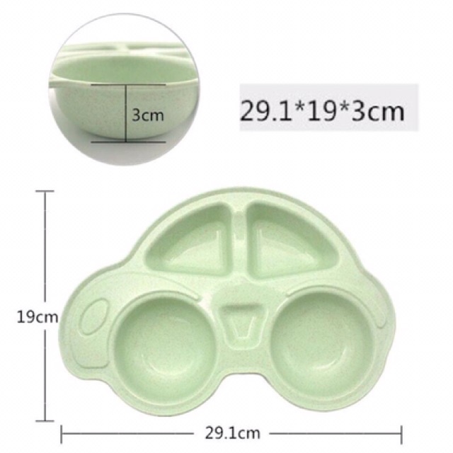 Khay ăn dặm lúa mạnh hình oto cho bé