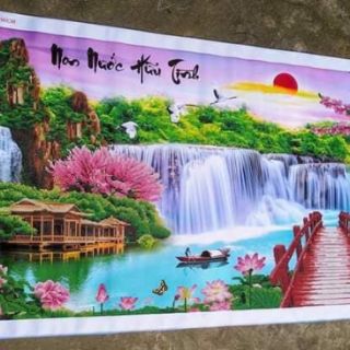 Tranh đính đá Non nước hữu tình (2m*90cm)