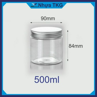 10 Hộp Nhựa, Hũ Nhựa Pet Nắp Nhôm 500ml Đựng Thực Phẩm, Đồ Khô, Ngũ Cốc