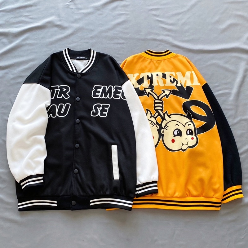 Áo khoác bomber in hình form rộng nam nữ ( Ảnh thật )