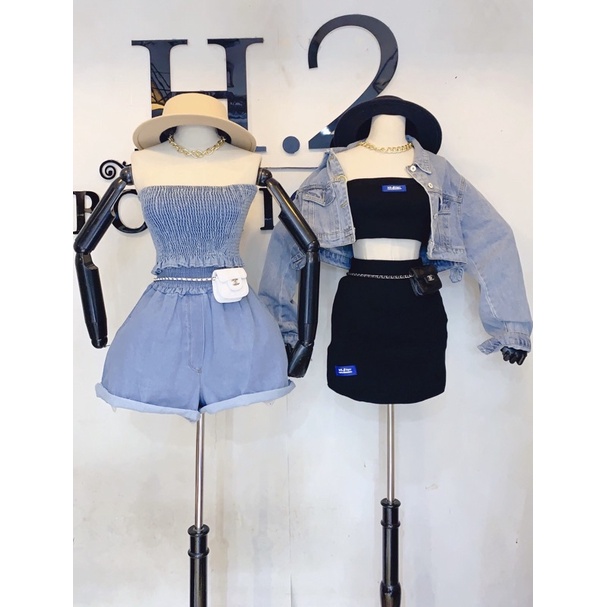 SET ÁO QUÂY + SOOC JEAN + SET ÁO QUÂY + CHÂN VÁY ÔM TAG NGẮN + ÁO KHOÁC JEAN