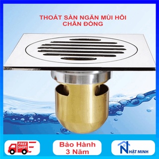 Thoát sàn chống mùi hôi, hố ga thoát nước chất liệu đồng dày dặn sáng bóng dùng được cho nhiều loại ống rất linh hoạt