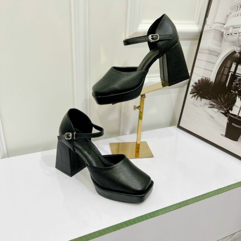 Giày cao gót bít trơn đúp mũi cao 9 phân da mềm phom chuẩn đẹp MS03