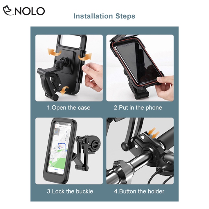 Đế Kẹp Hít Điện Thoại Model BM14 Gắn Ghi Đông Tay Lái Xe Đạp Xe Moto Xe Máy Chất Liệu Nhựa ABS Chống Nước IP65