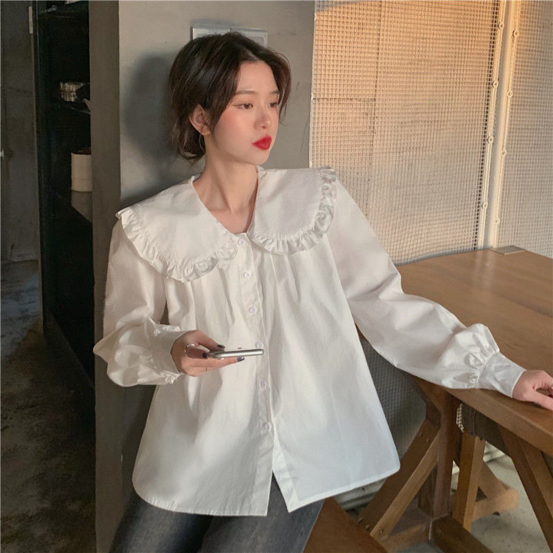 Áo Kiểu Hàn Quốc Tay Dài Dáng Rộng Thiết Kế Xinh Xắn Dành Cho Bé