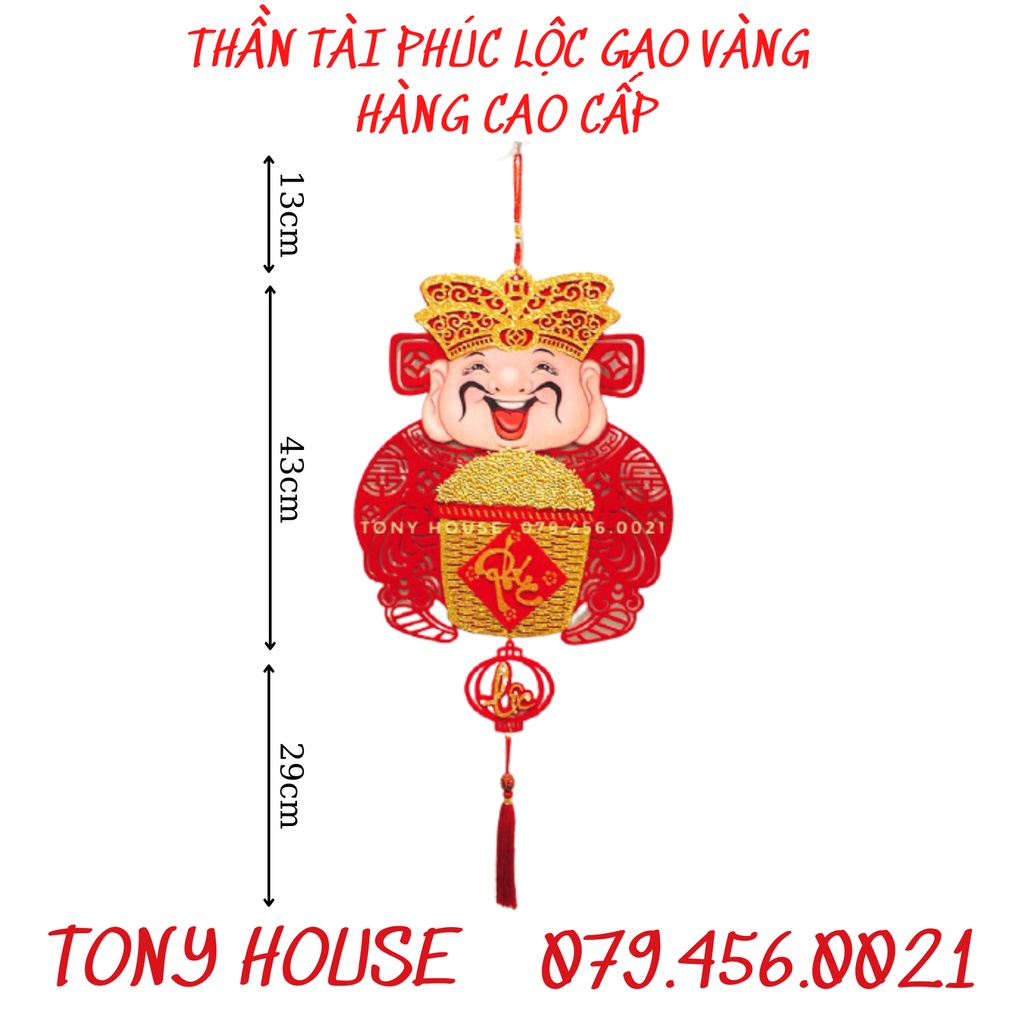 THẦN TÀI PHÚC LỘC HỦ GẠO VÀNG MAY MẮN - NHUNG CAO CẤP