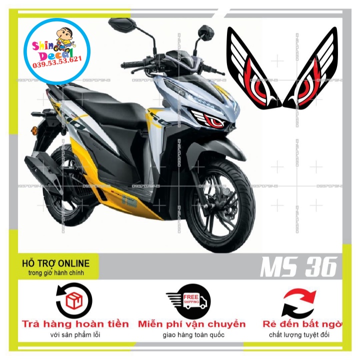 TEM DÁN ĐÈN SƯƠNG MÙ XE VARIO 2020 (DECAL TRONG SUỐT) MS 36 - SHINDECAL2
