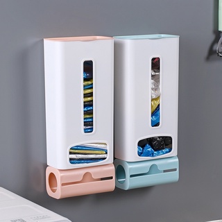 Convenient wall-mounted 2-compartment nylon garbage bag bag box