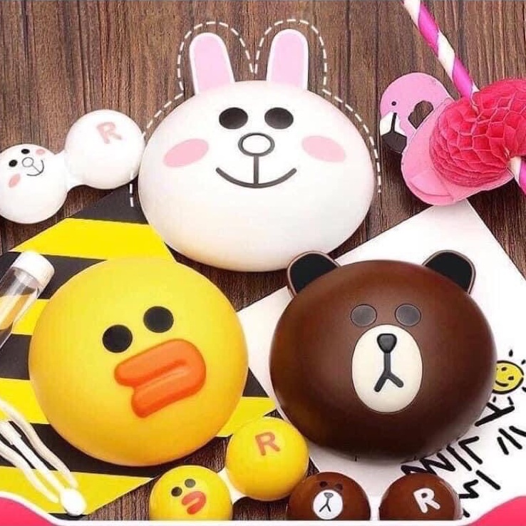 Hộp đựng lens hình thú dễ thương - Hộp đựng kính áp tròng Gấu, Thỏ, Vịt tiện lợi