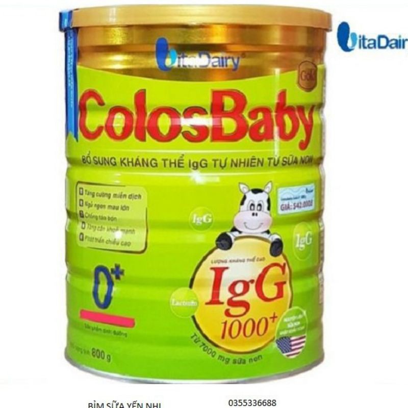 Sữa non ColosBaby Gold 1000+ IgG đủ loại 0+/1+/2+ 800g