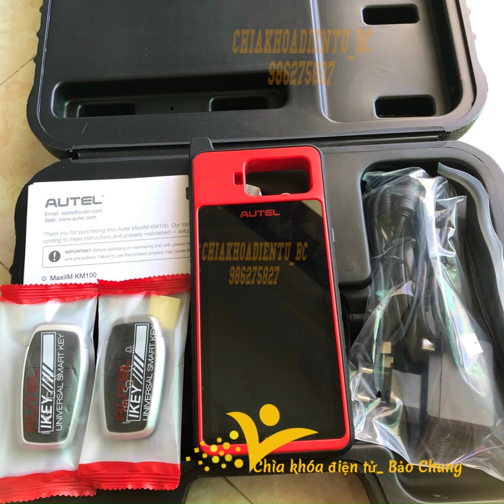 Máy Autel KM 100 kiểm tra, cài đặt, copy chíp từ chìa khóa, làm chìa khóa ô tô