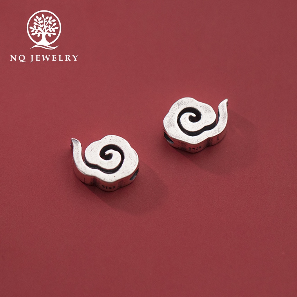 Charm bạc đám mây cân đẩu vân xỏ ngang - NQ Jewelry
