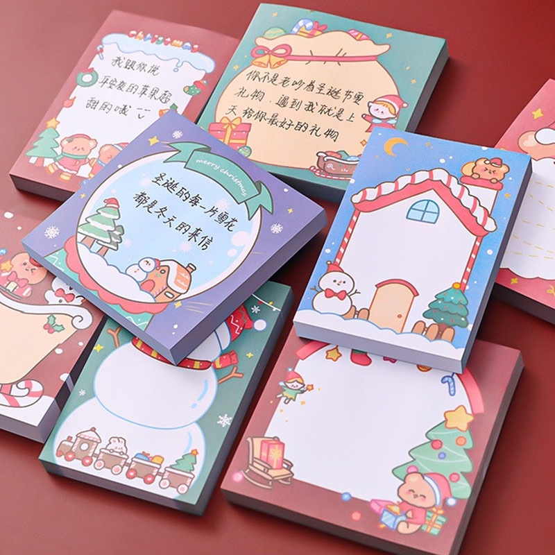 Giấy Ghi Chú Họa Tiết Giáng Sinh Hoạt Hình Dễ Thương