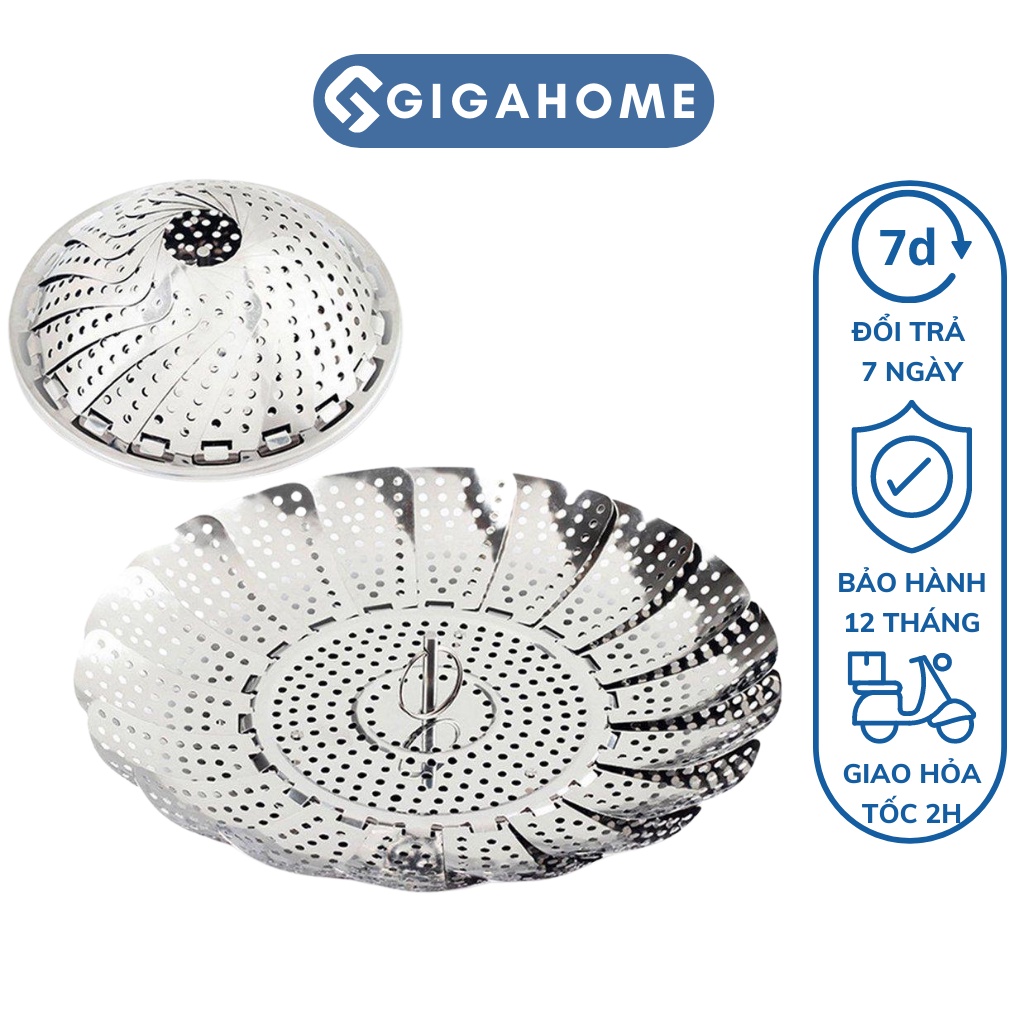 Vỉ Hấp, Xửng Hấp, Để Ráo Nước Trái Cây Inox Gigahome Cao Cấp 3231