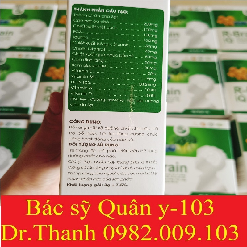 Cốm Sữa R-Brain IQ - Bổ Sung DHA, Các Vitamin Hỗ Trợ Phát Triển Não Bộ Cho Trẻ - Hộp 20 Gói