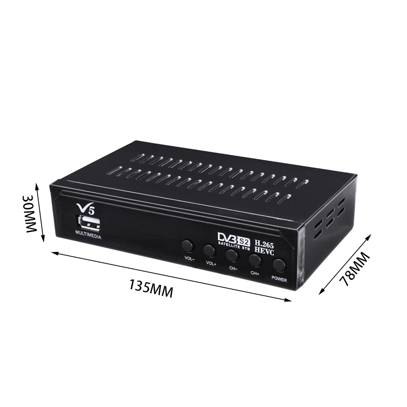 Đầu Thu Tín Hiệu Tv Box Dvb-S2-V5 Mpeg4 1080p Hd Chuẩn Eu Kèm Phụ Kiện