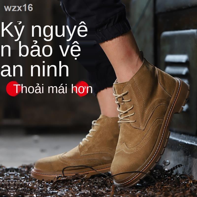 Đế chống va đập đâm xuyên cho nam nhẹ và mùi An toàn mùa hè Giày bảo hộ thợ hàn thép cũ