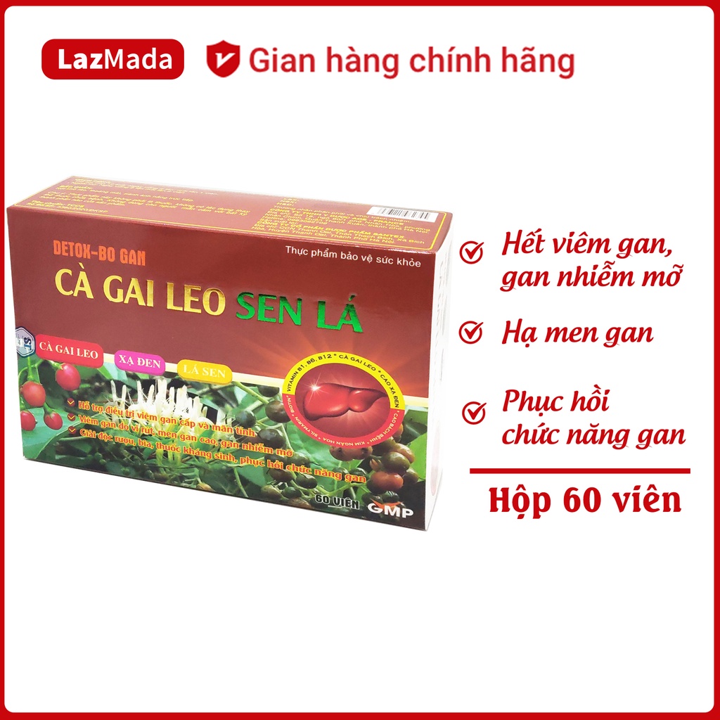 Cà Gai Leo Sen lá - Viên uống bổ gan, mát gan, giải độc gan, tăng cường chức năng gan - Hàng chính hãng